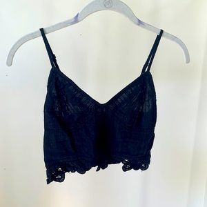 Women’s Free People Black Black Crop Top/Brain/Bralette